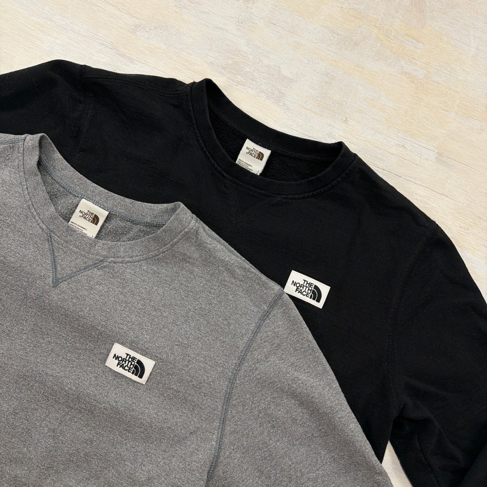 The North Face Sweatshirt Heritage Patch Fleece Pullover Black Mens Large (2)